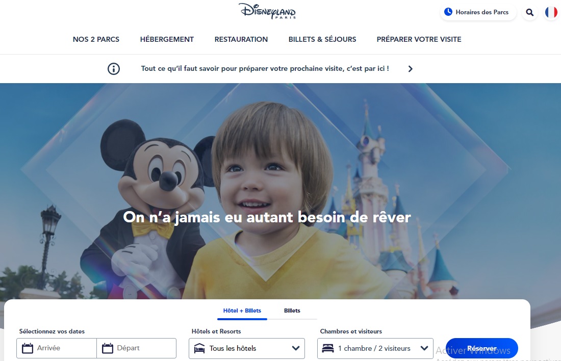 Comment acheter un billet ou réserver un séjour sur Disneyland Paris ?
