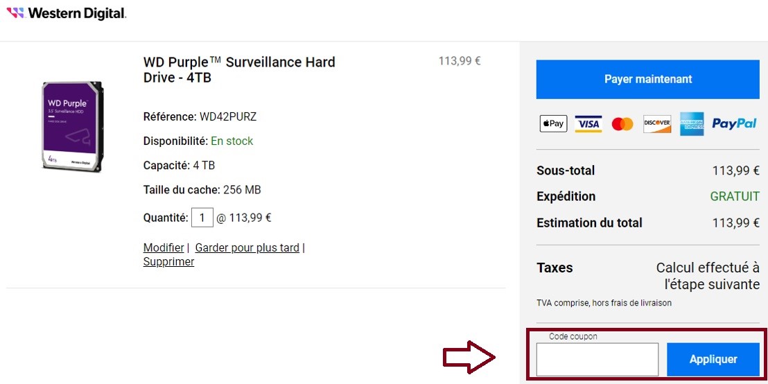 Code promo Western Digital
