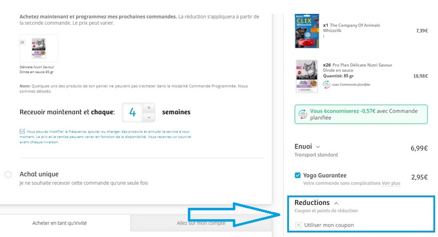 Où mettre mon code promo La Miscota ?