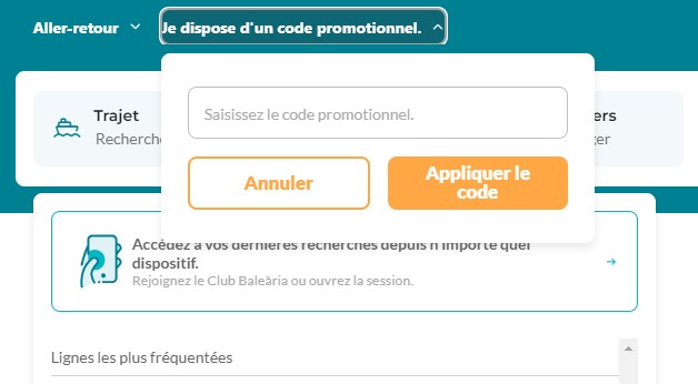 Code promo Balearia