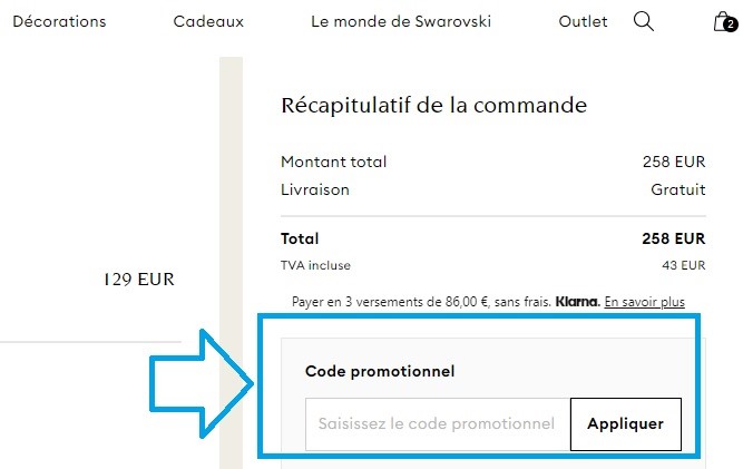 Code promo Swarovski