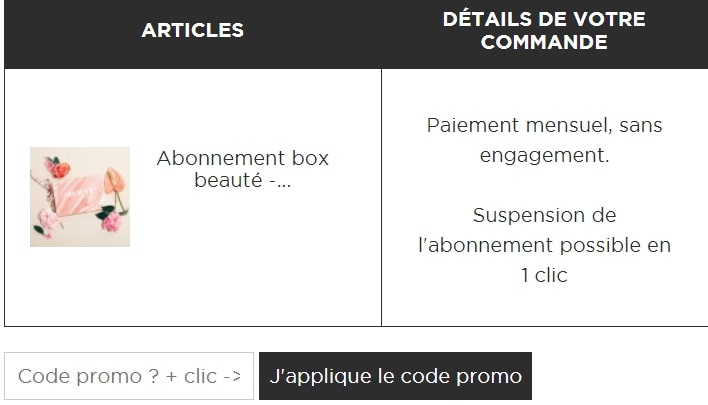 Où mettre un code promo Beautiful Box?