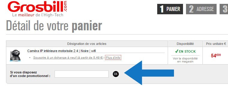 Où mettre un code promo Grosbill ?