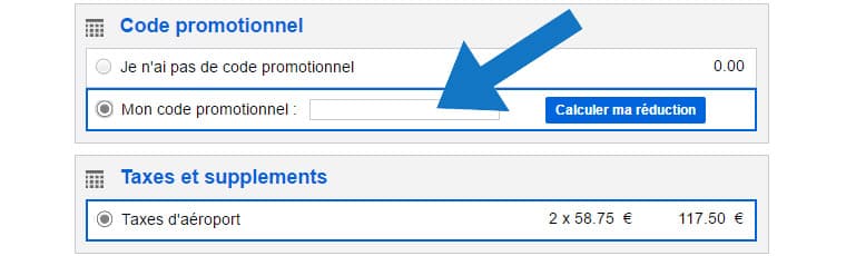 Où mettre un code promo Promovacances ?