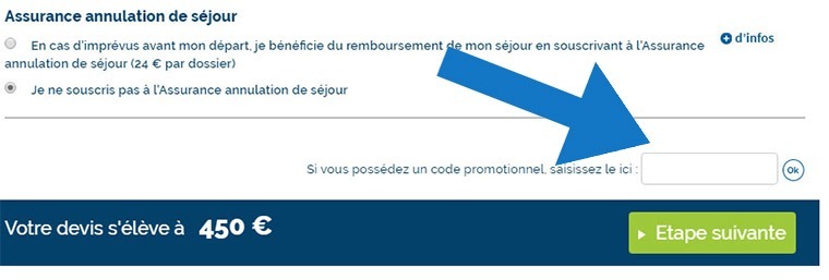 Où mettre un code promo Travelski ?